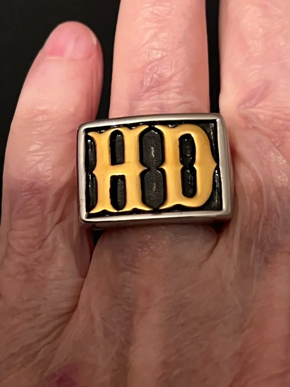 2 TONE Stainless Steel HD Harley Ring Size 7, 9.5, 10.5, 11, 13 (445)